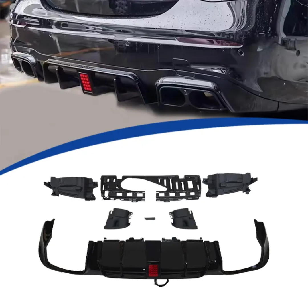 Mercedes W213 Diffuser With Led - Black