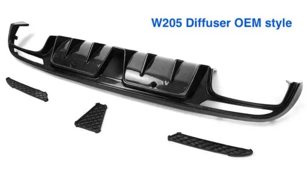 Mercedes W205 Diffuser - Carbon fiber
