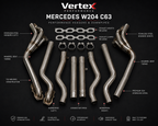 Mercedes W204 C63 AMG Performance Long Tube Headers & Downpipes