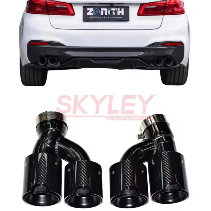 BMW Carbon Fiber Exhaust Tip - Single to dual