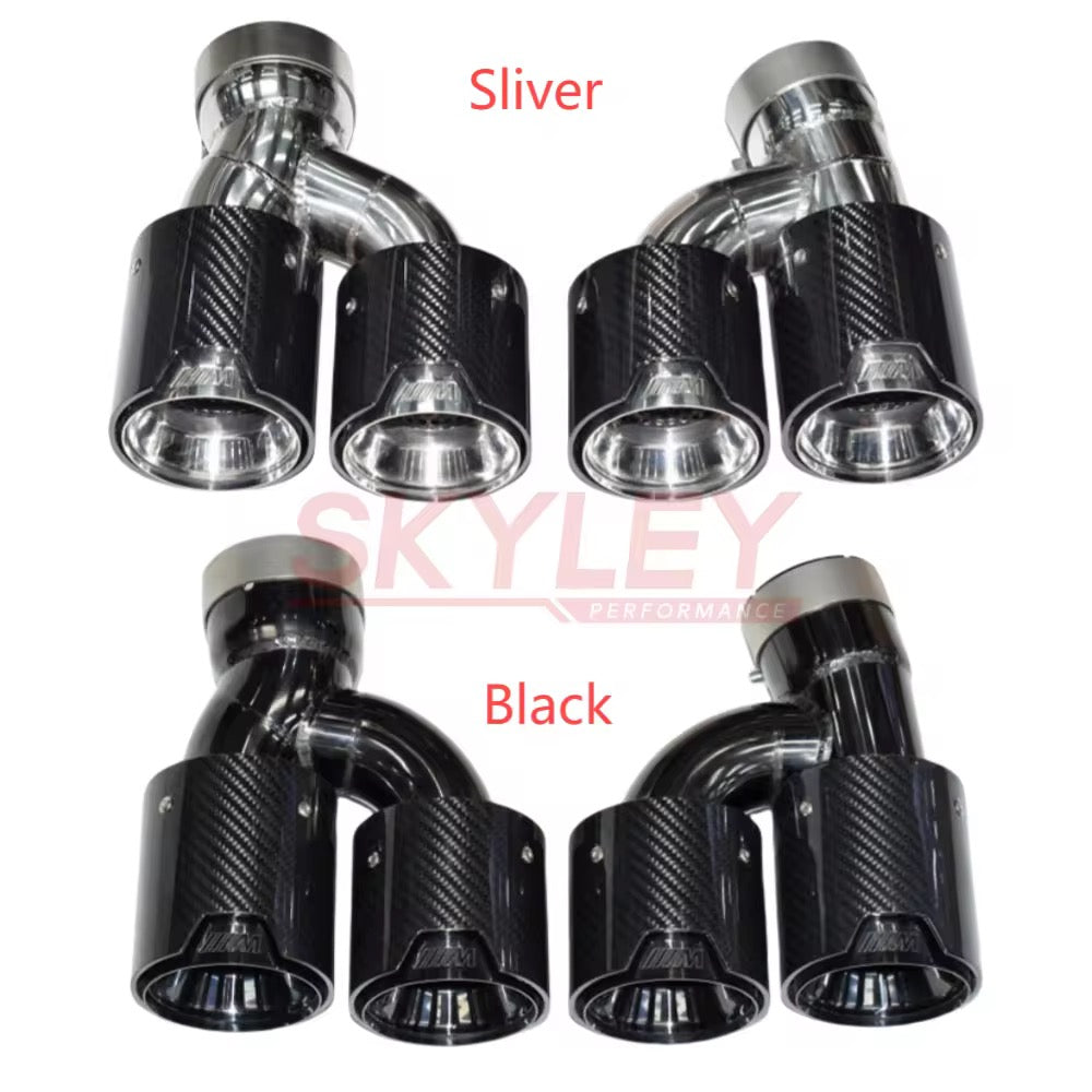 BMW Carbon Fiber Exhaust Tip - Single to dual