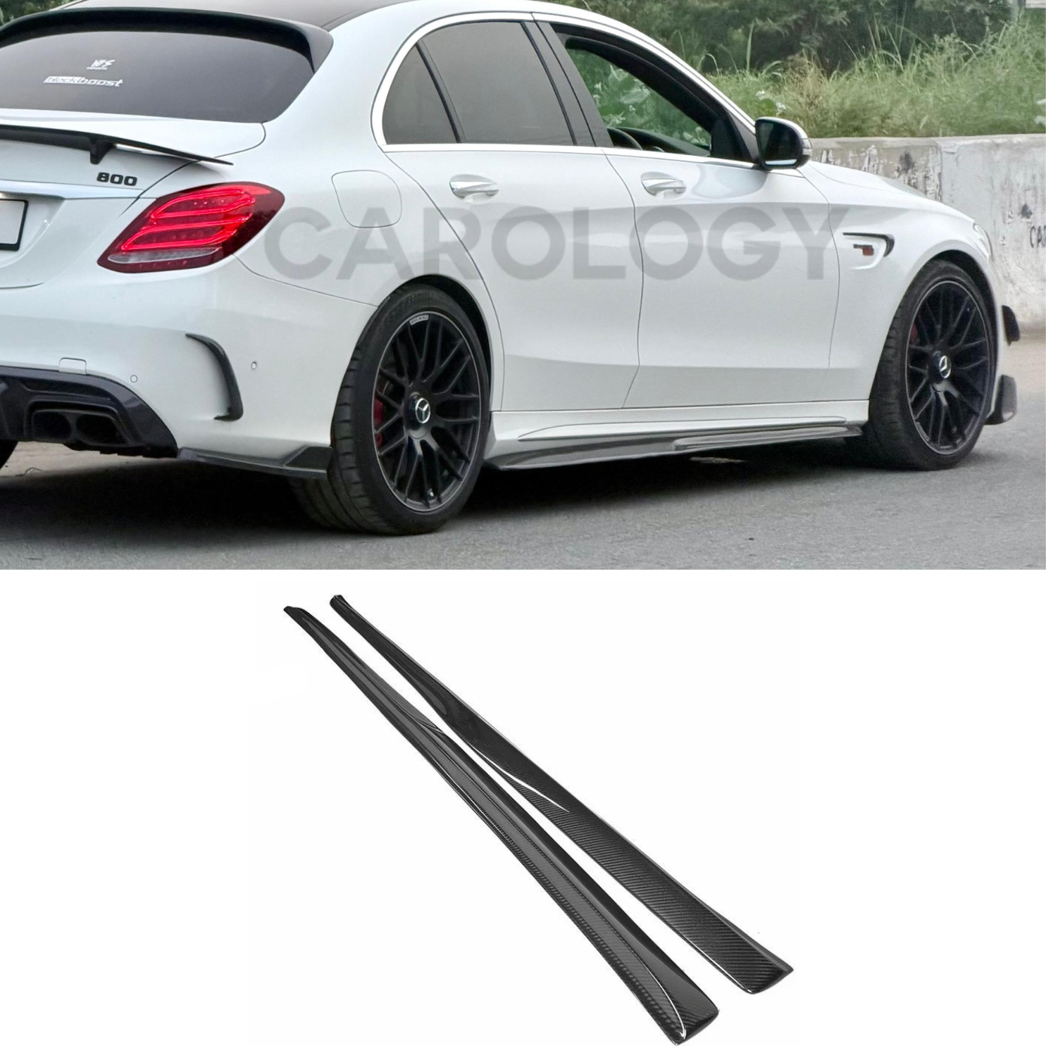 Mercedes W205 C63 Side Skirts - Carbon Fiber