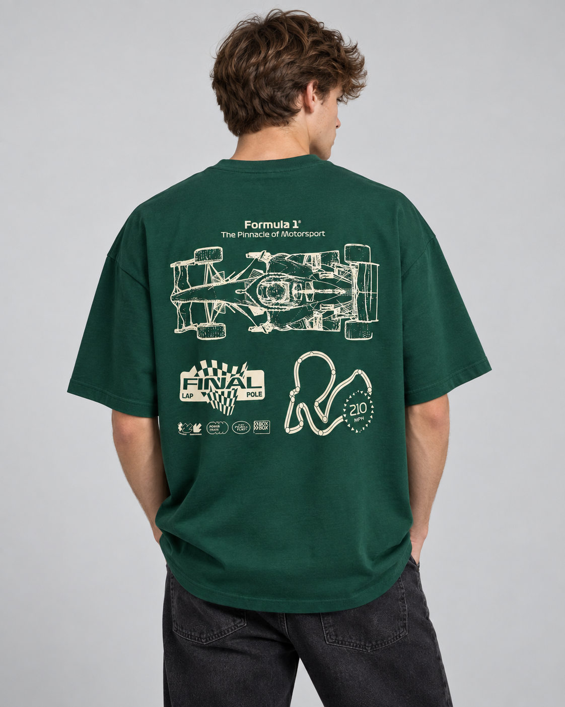 Formula one Oversized T-shirt  Green - Unisex