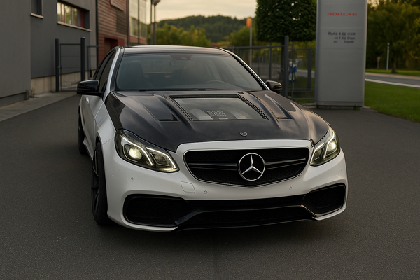 Mercedes W212 E63 Carbon Fiber Hood With Transparent Sheet