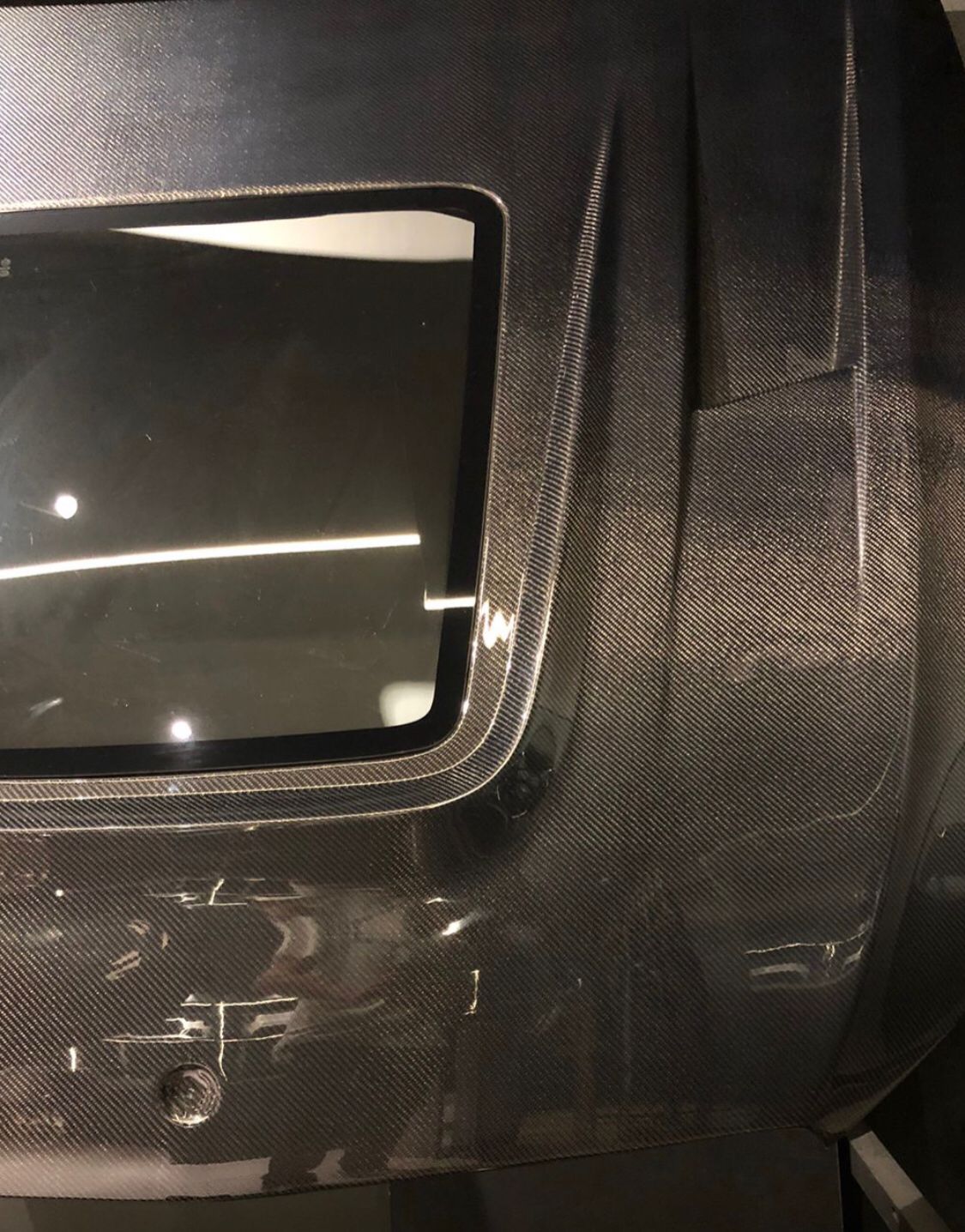 Mercedes W205 C180/200 Hood with transparent glass - Original Carbon Fiber