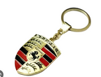 Porsche Crest Metal Keychain