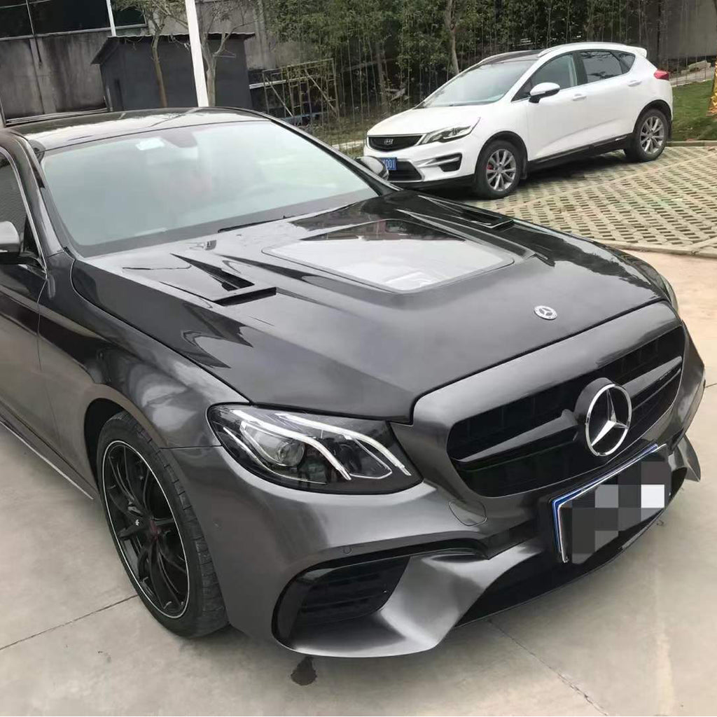 Mercedes W205 C180/200 Hood with transparent glass - Original Carbon Fiber
