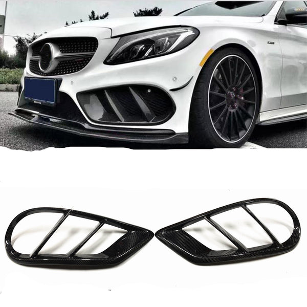 Mercedes W205 C Class Front Fog Light Cover - Orginal Carbon Fiber
